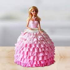 1kg pink barbie doll cake